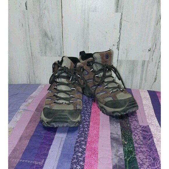 Merrell Women's Moab 2 Mid Vent Mid Hiking Boots Bracken/Purple Size 6.5, J06050 - Picture 1 of 13